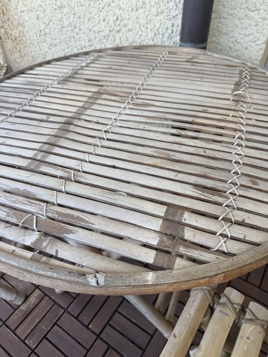 Set di tavolo e panche: Bambus-Gartenmöbel-Set – Tisch mit 4 Stühlen – Usato da Dübendorf venduto da ver_rb5x 4