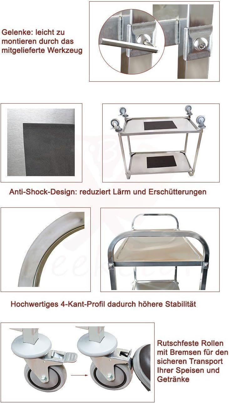 Sonstiges für die Gastronomie & Hotel: Beeketal BSW-4a Edelstahl Servierwagen – Neu und originalverpackt aus Bottighofen von zaap 2