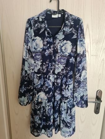 Kleid, Vila, EU 36, Blumenmuster, blau