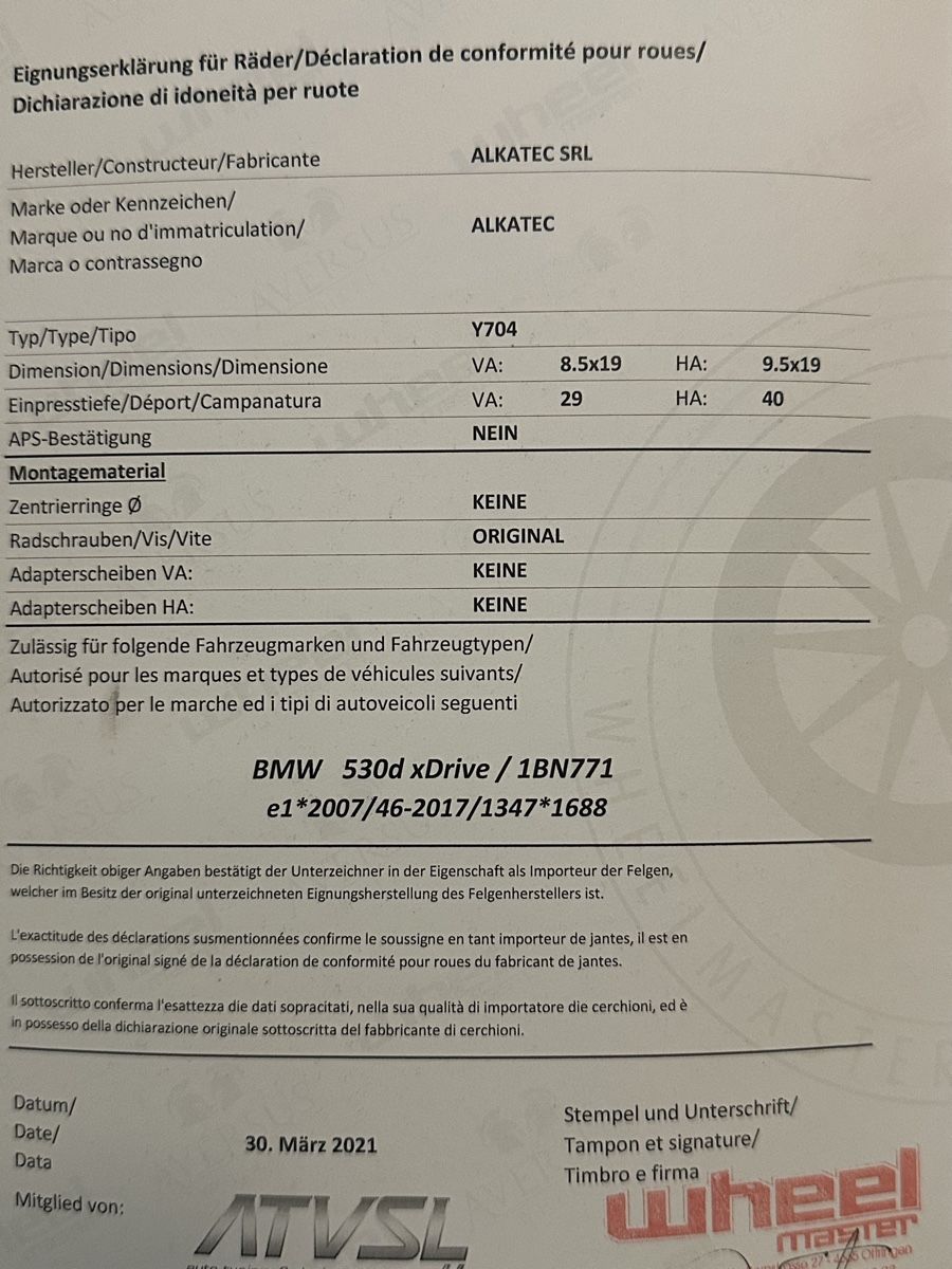 BMW Cerchioni: ALKATEC Alufelgen 19 Zoll – Usato da Root venduto da ArEl85 6