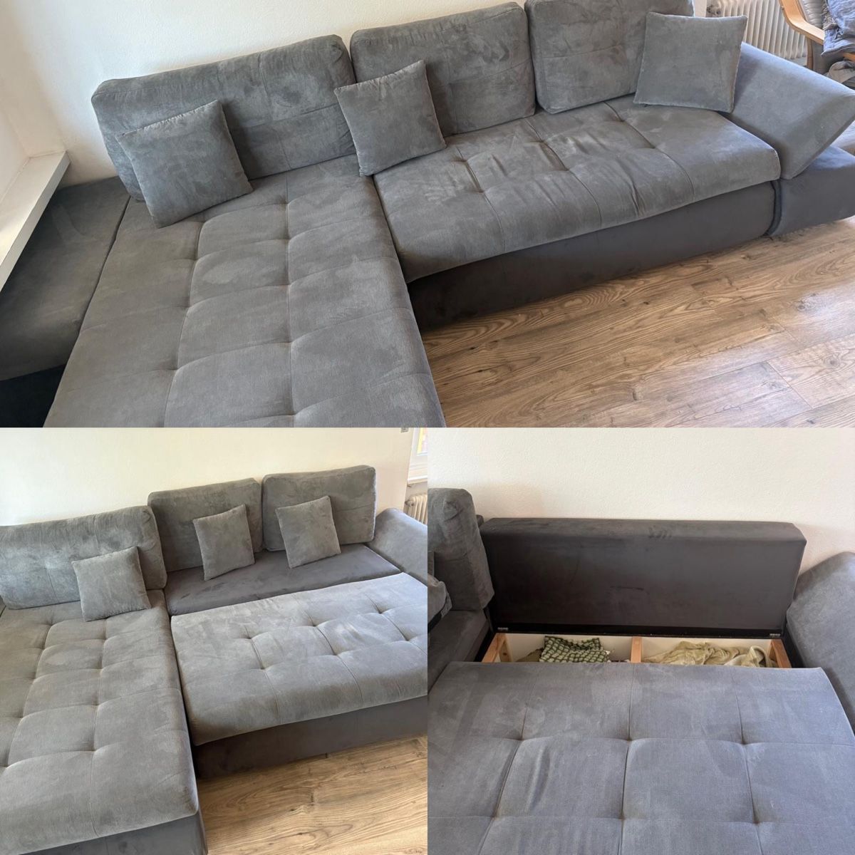 Sofas: Ecksofa grau mit Bettfunktion und Stauraum – Gebraucht aus Recherswil von viper456593