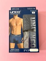 Boxer Herren, UNCO, Grösse M  (2 Stück; grau und blau)