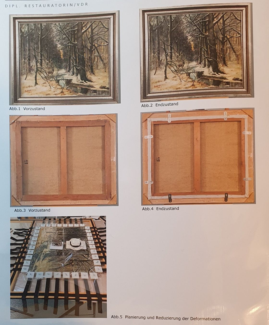 Dipinti: Gemälde -  Jean Beckerelli  "Winterlandschaft mit Hirsch" – Usato da Kreuzlingen venduto da Rschweiz1 5