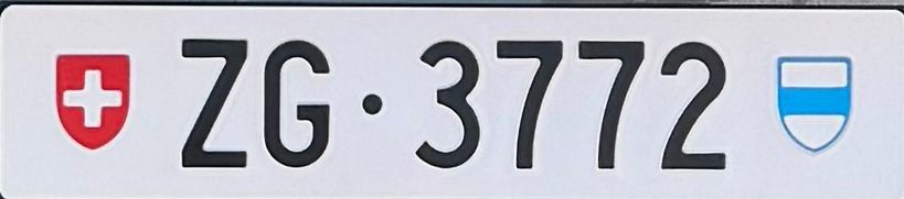 Insegne: Kontrollschild ZG 3772 – Usato da Rotkreuz venduto da ana_d5bp