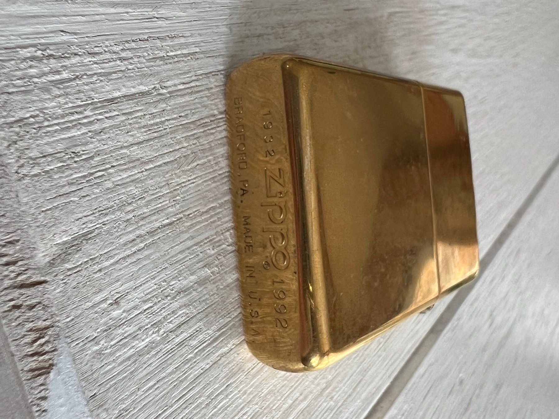 Zippo Accendini: Zippo RARE solid brass 1932-1992 dollar Canadien – Usato da Leysin venduto da Plongeurfou 1