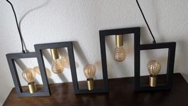 Hängelampe, Schwarz-Gold, Modern, ca. 100cm breit!