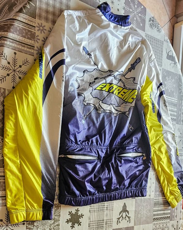 Veste De Cyclisme REI Vintage MED - Jaune Et Noire - Légère, Coupe-vent, Imperméable