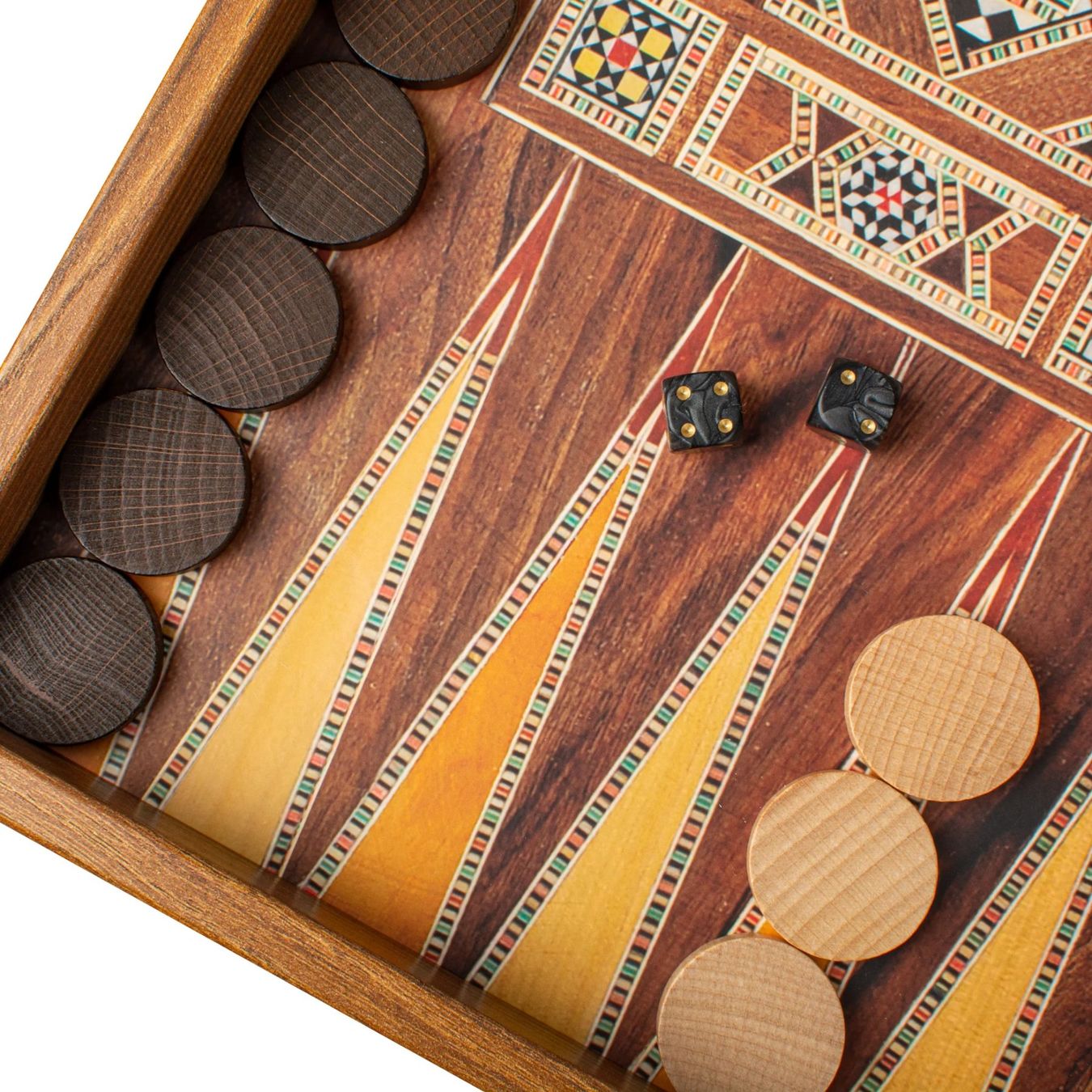 Giochi: backgammon en bois de réplique de wengé / Medium (38 x 20cm) – Nuovo e nell'imballaggio originale da Meyrin venduto da ChiaraMania 4