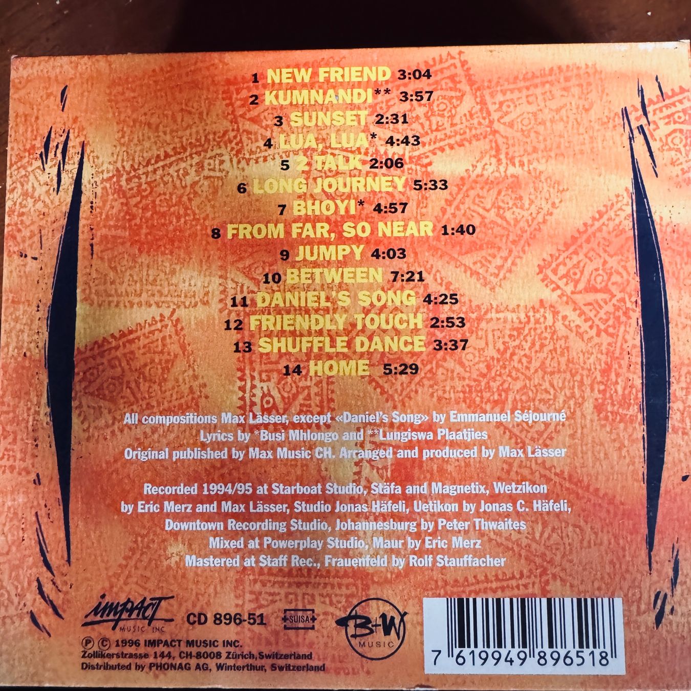CD: Max Lässer Little Ark between CD – Usato da Merligen venduto da barratt 1