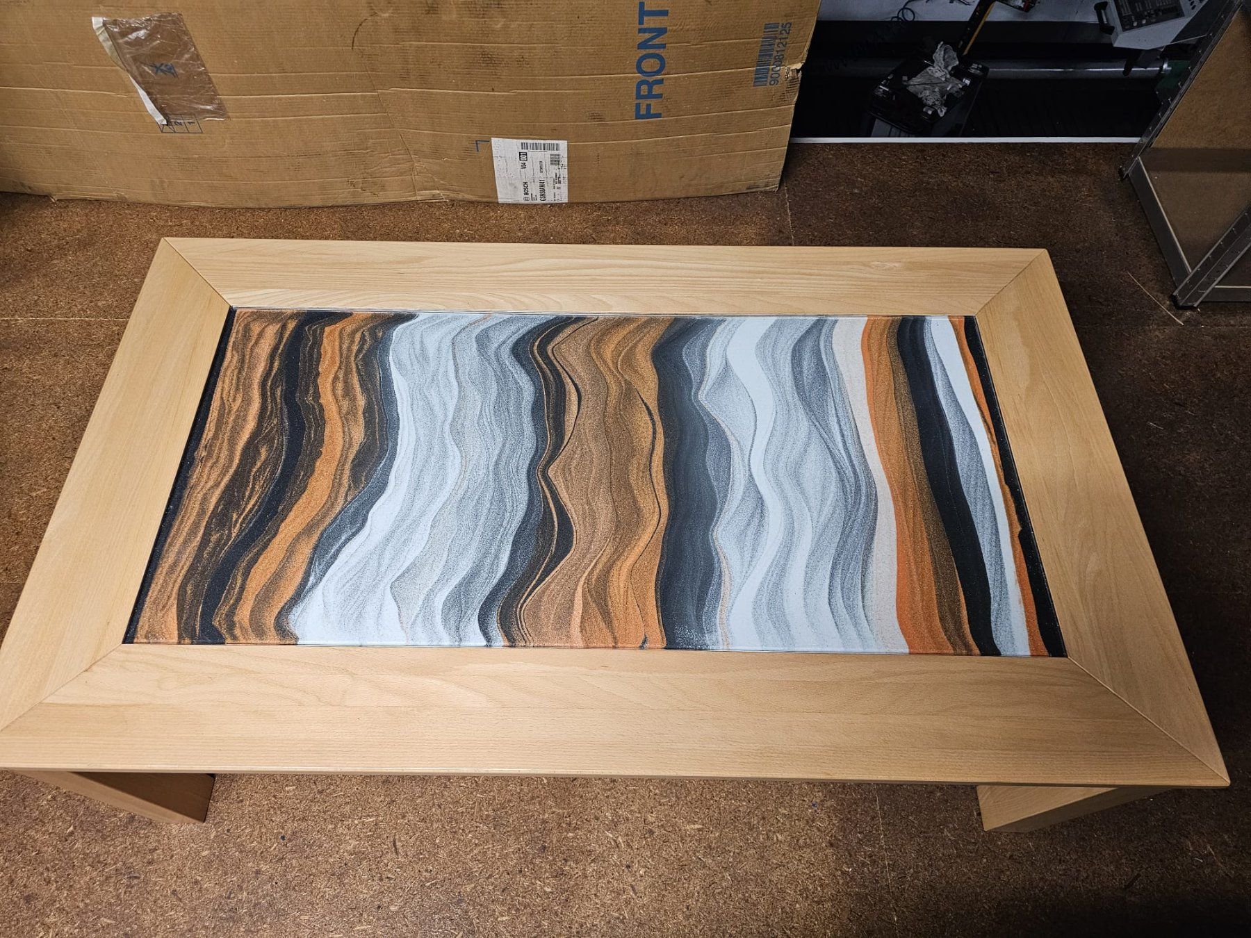 Tavoli: Couchtisch Designer, Sandbild unter Glas – Usato da Weinfelden venduto da hwl_jjv7