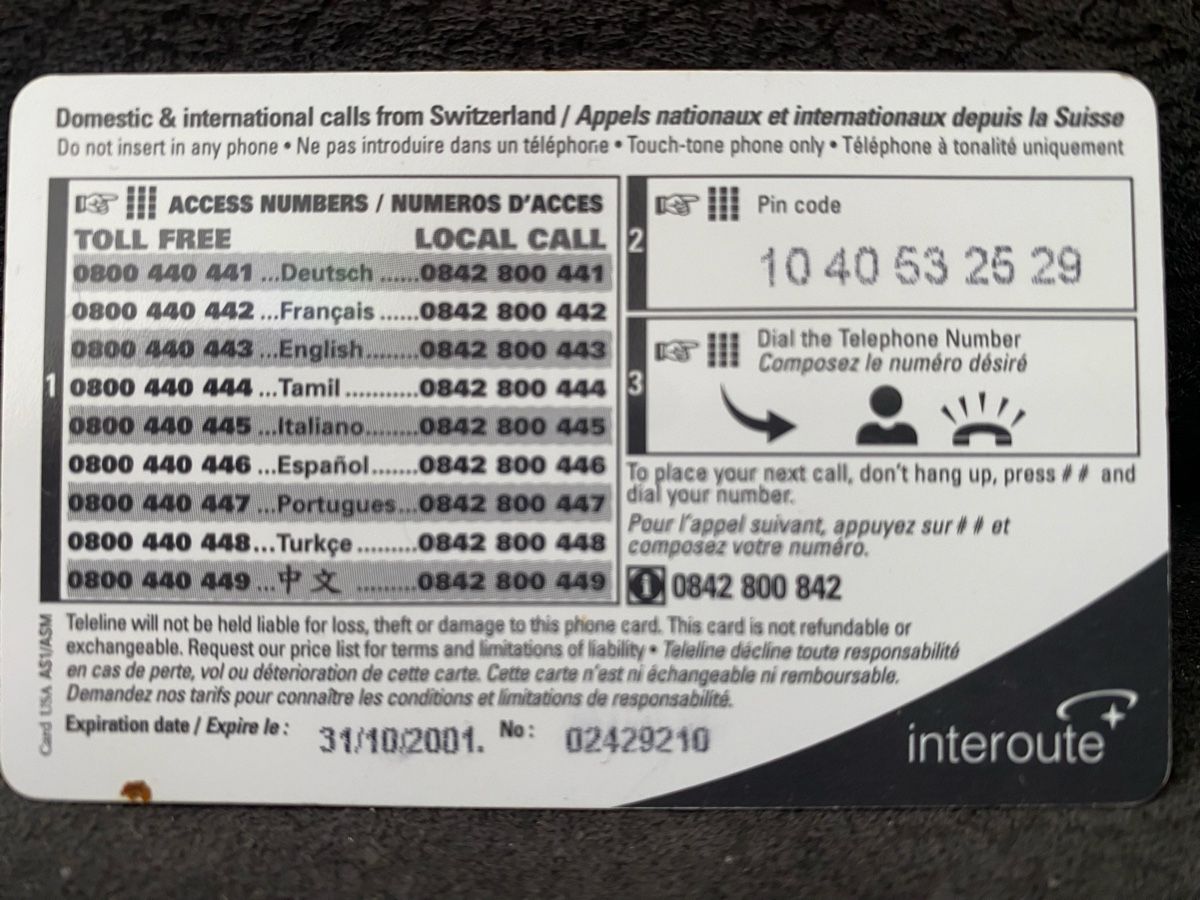 Telefon- & Taxkarten: Teleline – Gebraucht aus Lausanne von babacard10 1