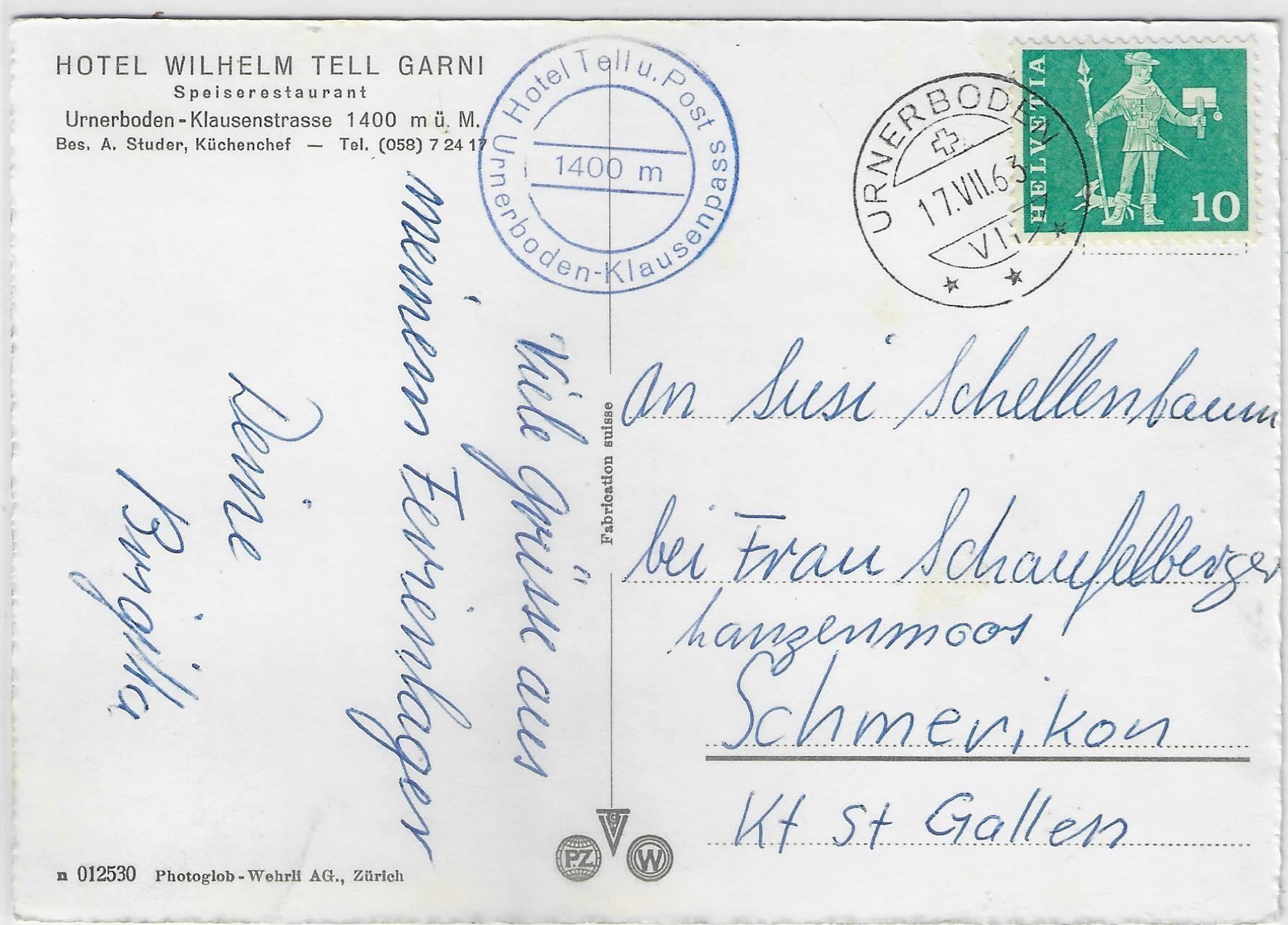 Cartoline postali: Klausenstrasse mit Claridenstock – Antico da Ettingen venduto da Kartenplanet 1