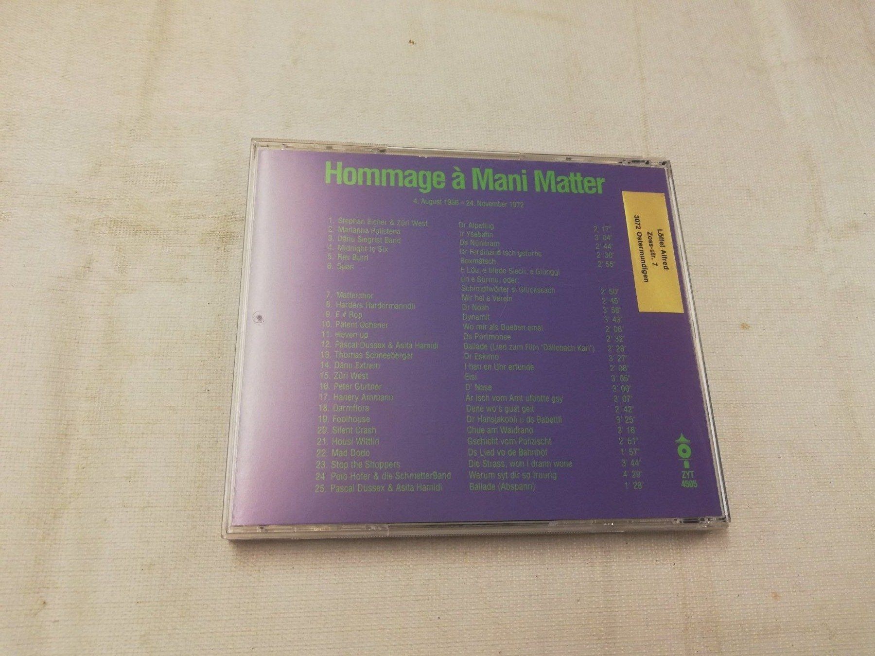 CD: MATTER ROCK - HOMMAGE À MANI MATTER – Usato da Bern venduto da Vinylsound.ch 1