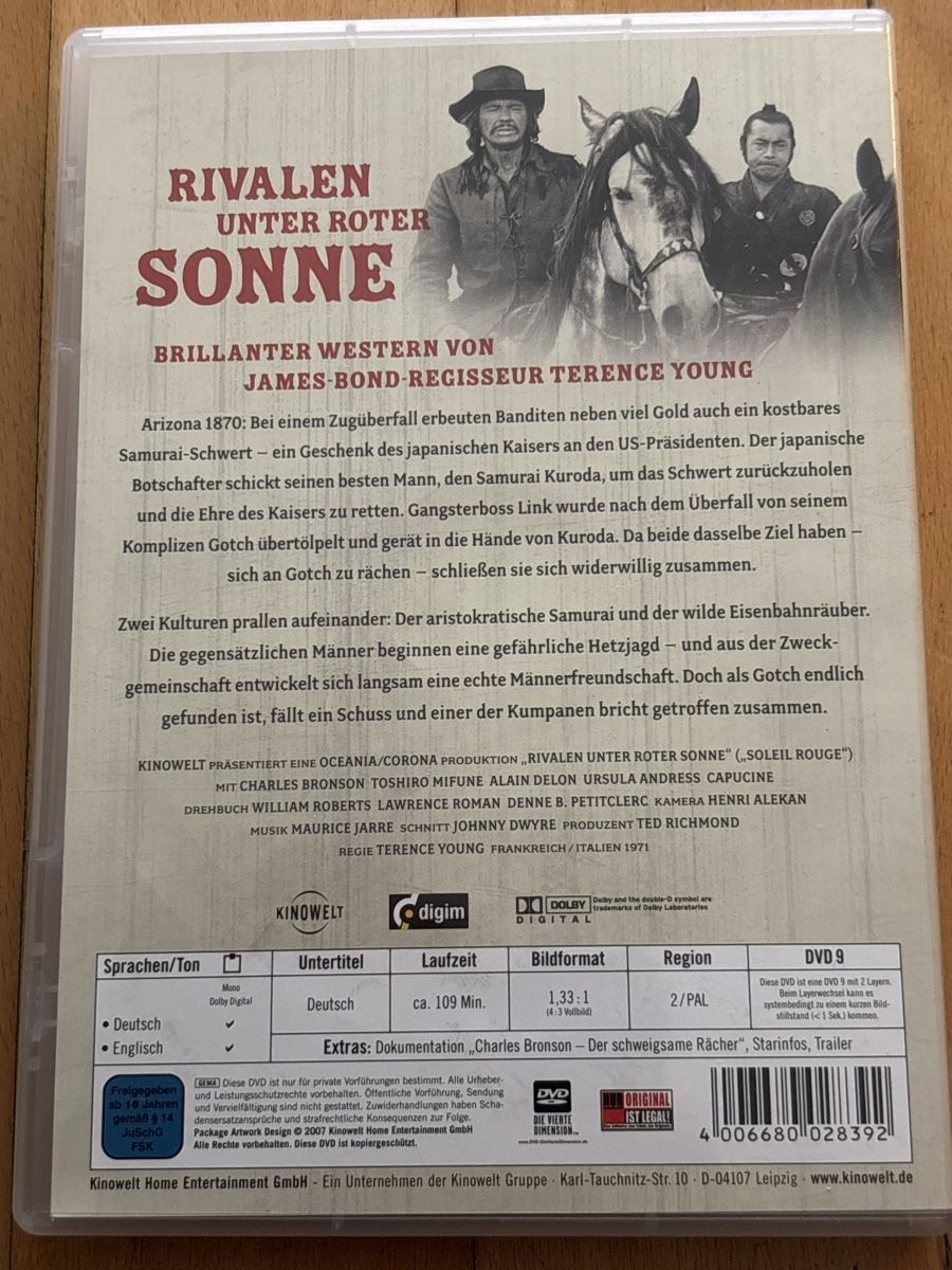 Tutti i DVDs: Rivalen Unter Roter Sonne – Usato da Egg b. Zürich venduto da Luckybilly 1