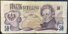 Sammlerstück: Seltener 50 Schilling Schein von 1970!