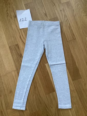 H&M Leggings, leicht gefüttert, grau, Grösse 122.