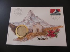 Münzbrief Schweiz 5 Franken 1984 - Matterhorn