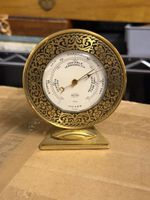 Barometer Metro Messing vintage Standmodell Goldfarben