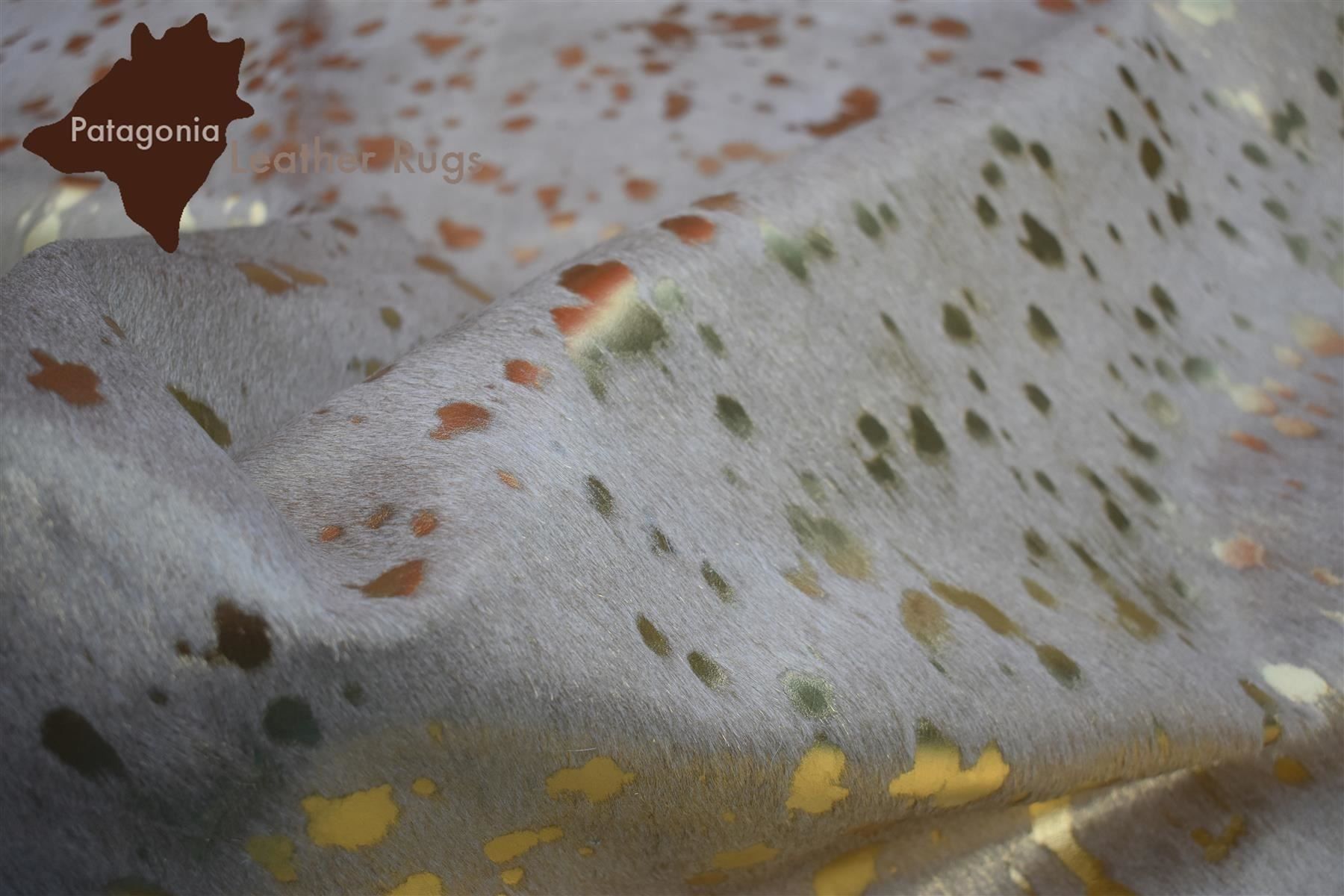 Tappeti: echtes Kuhfell Teppich Gold/White – Nuovo e nell'imballaggio originale da Arbedo venduto da patagonialeatherrugs 3