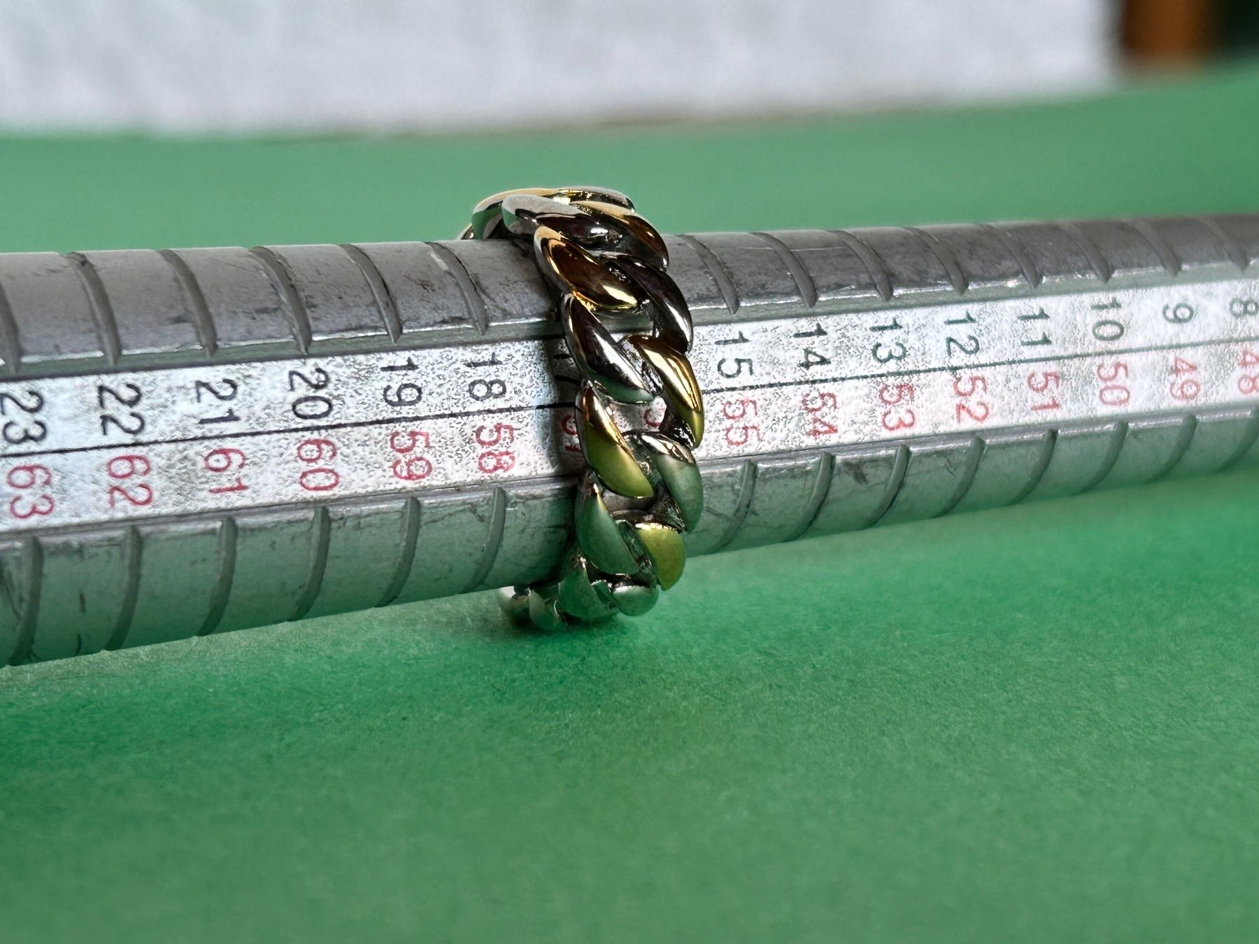 Ringe: Panzerketten Ring silbergold (57) – Gebraucht aus Laufen von Bellavitaboom 5