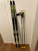 Langlaufski Fischer Kinder 141cm, Stöcke Leki 120cm