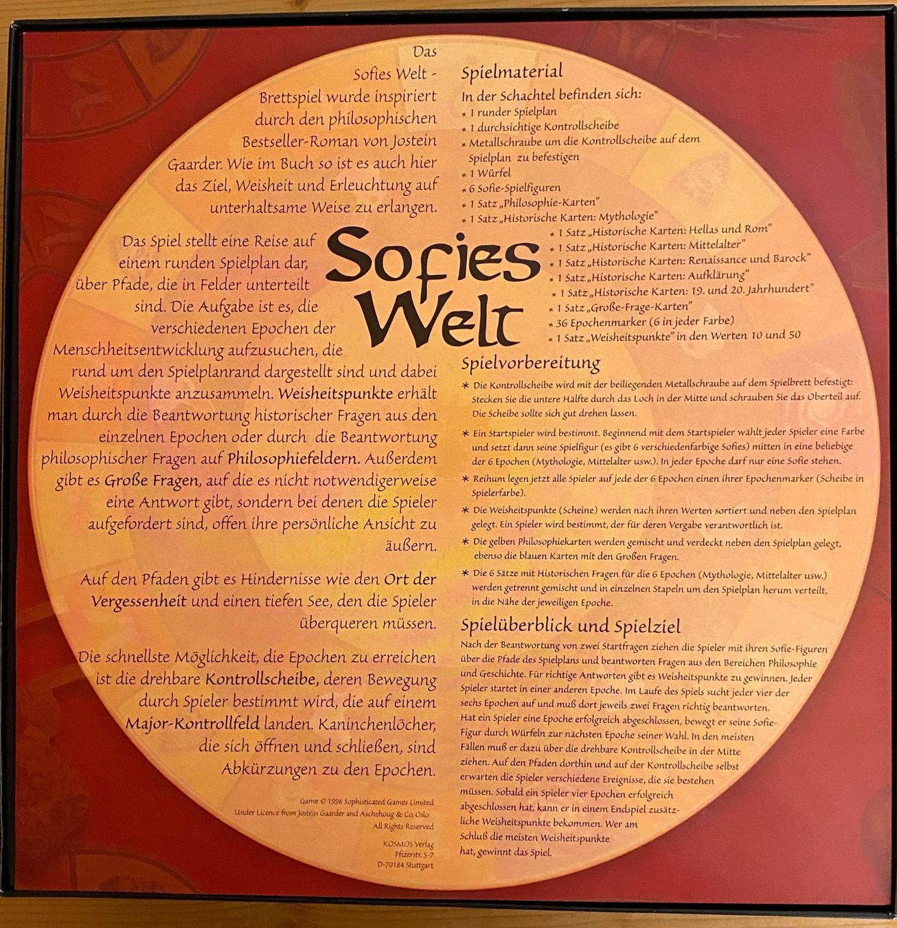 Giochi: Sofies Welt (Spiel) von Kosmos – Nuovo (secondo la descrizione) da Benglen venduto da rumas 2