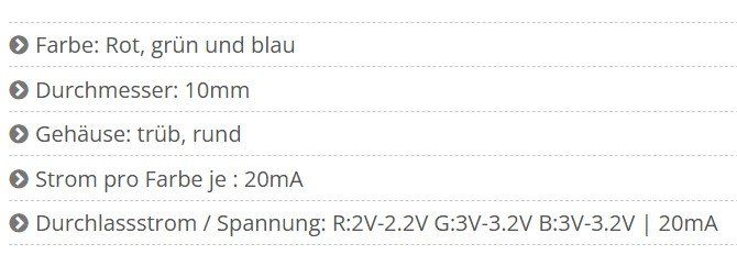 Componenti elettronici: LED RGB 10mm mit 3 Farben und gemeinsame Anode oder Kathode – Nuovo e nell'imballaggio originale da Horw venduto da Arta20000 1