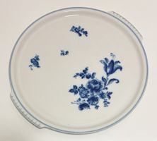 Langenthal Tortenplatte Porzellan weiss 1946 Dekor blau TOP