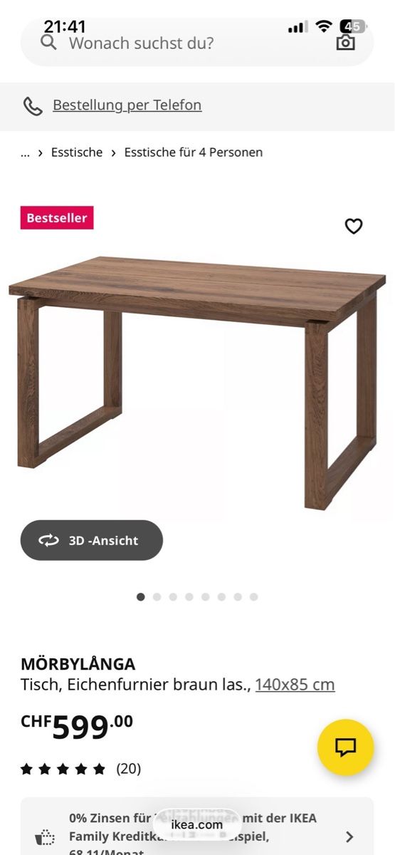 Tavoli: IKEA MÖRBYLÄNGA Esstisch – Usato da Ottikon venduto da Gravis 3