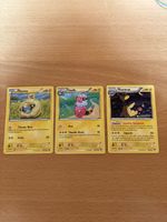 3 Pokemon Karten: Mareep, Flaffy, Pharamp