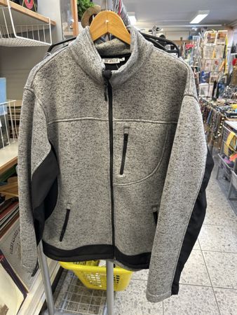 Warme Worker Fleece Jacke, Grau/Schwarz, XL - Top Zustand!