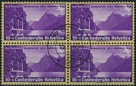 1938 - Pro Patria - Viererblock - Ersttag Stempel ET - Rütli