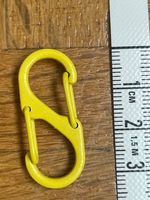 Mini mousqueton double jaune, 3cm neuf! Léger et cool!