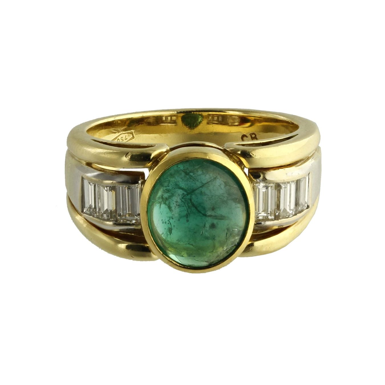 Bucherer Anelli: Smaragd Diamant Ring, Bucherer – Usato da Zürich venduto da Vintage-Jewellery 1