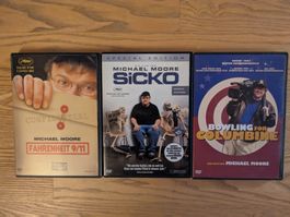 3 x Michael Moore-DVDs: Fahrenheit 9/11, Sicko, Columbine ..