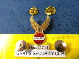 KAWASAKI MOTORRAD 2NÄGEL-PIN GOLDIG MIT SECURITY-CLIP