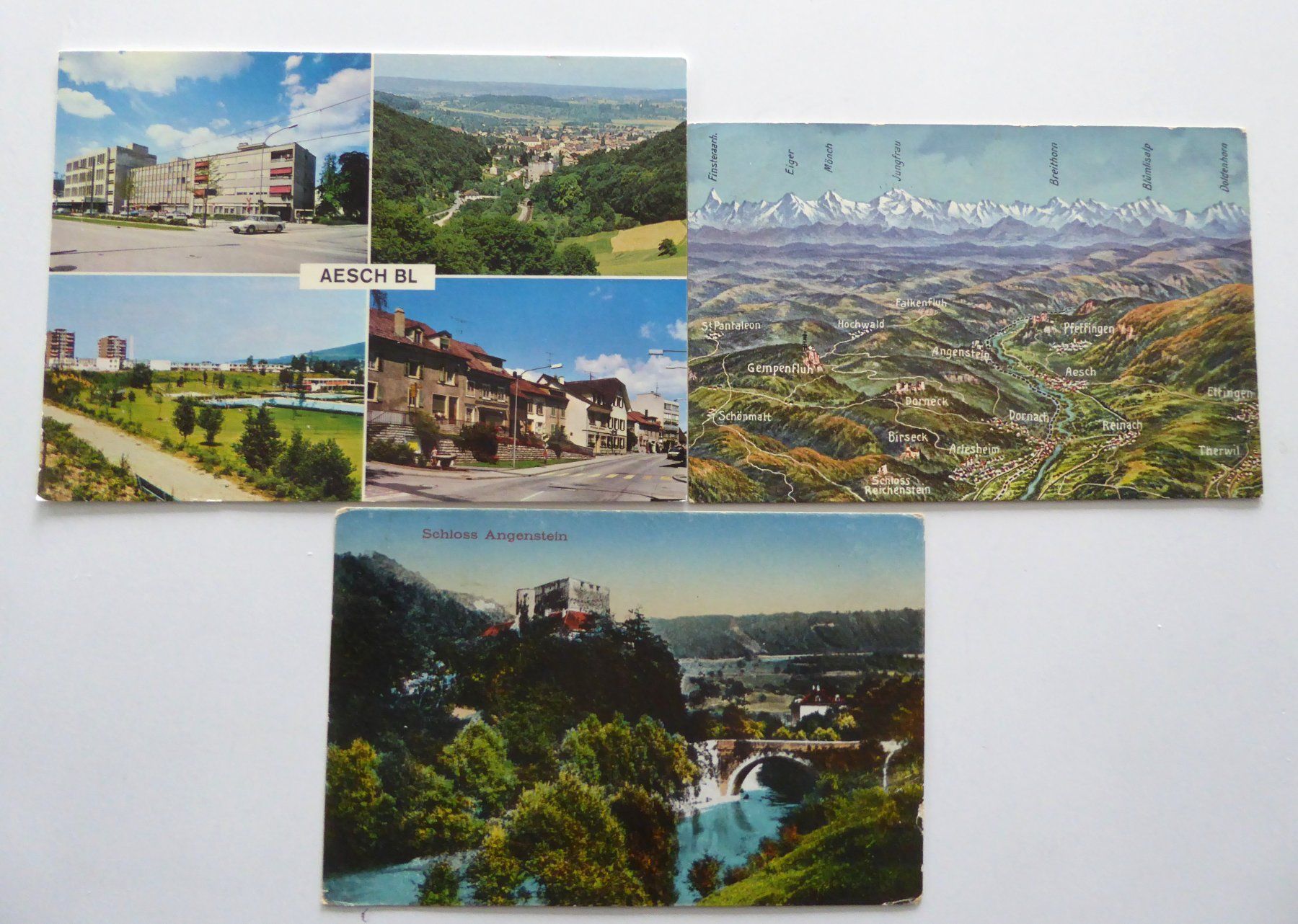 Cartoline postali: Aesch BL Dorfansicht und Schloss Angenstein – Usato da Aesch BL venduto da Kauri1