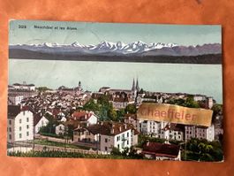 1911 Neuchâtel et les Alpes, antik!
