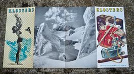 ca. 1950/60er Jahre Faltprospekt KLOSTERS pop art SILVRETTA