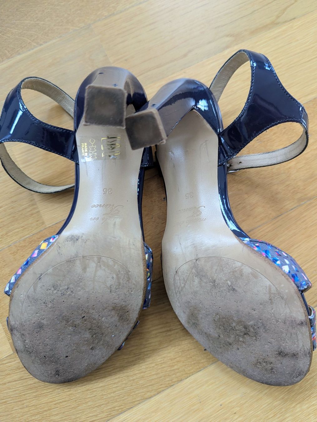 Scarpe da donna: Ledersandale mit Blockabsatz Blau Gr 35 – Nuovo (secondo la descrizione) da Zürich venduto da kul_dw6v 5