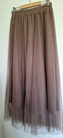 Mesh-/Tüllrock Taupe