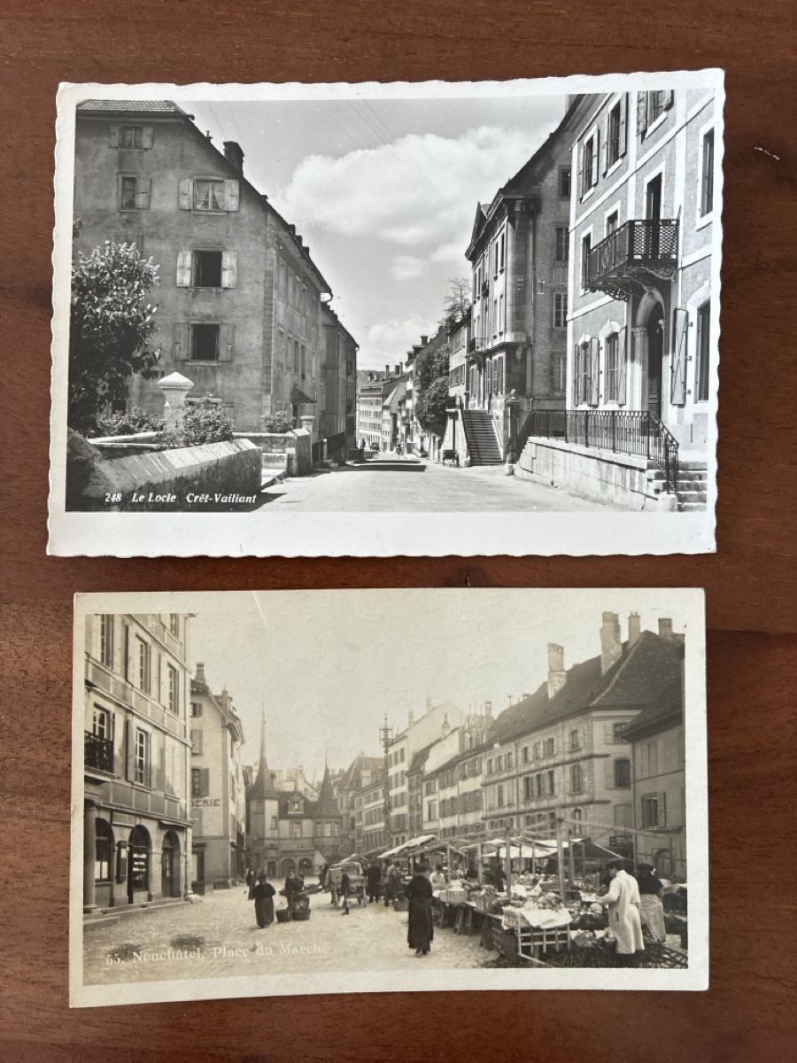 Cartoline postali: 8 Ansichtskarten Schweiz diverse vom Kanton Neuenburg  – Usato da Oftringen venduto da Cla.vD.74 4
