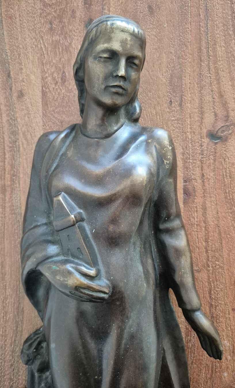 Sculture & Statue: Wunderschöne Bronze Figur/Relief HEILIGE BARBARA 7KG – Usato da Zürich venduto da Dalema13 1
