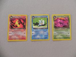 3 Dunkle Pokémon Sammelkarte 1999 - 2000 Gallopa Schillok ua