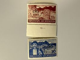 1937-1938, Landschaftsbilder, ZNr. D25 + D27 postfrisch