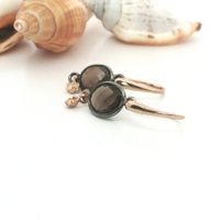 Rauchquarz Ohrringe Bicolor – 8 × 10 mm – 925 Sterling Silbe