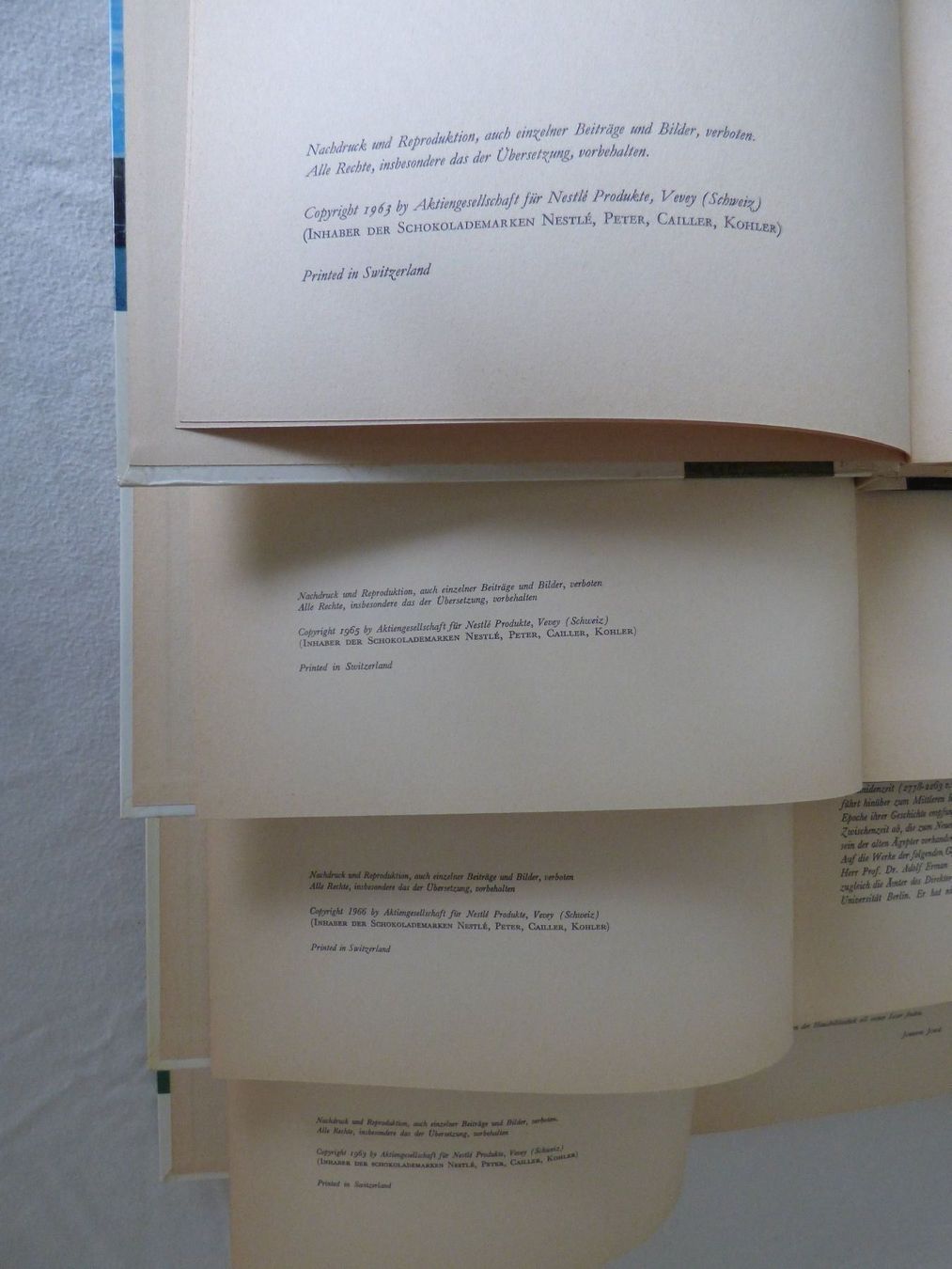 Bücher: 4  alte Bildbände ("Nestlé" Verlag) – Gebraucht aus Zürich von Goulliver 5