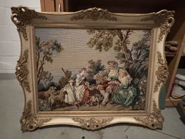Wandbild / Gobelin mit edlem Rahmen, Vintage Look!