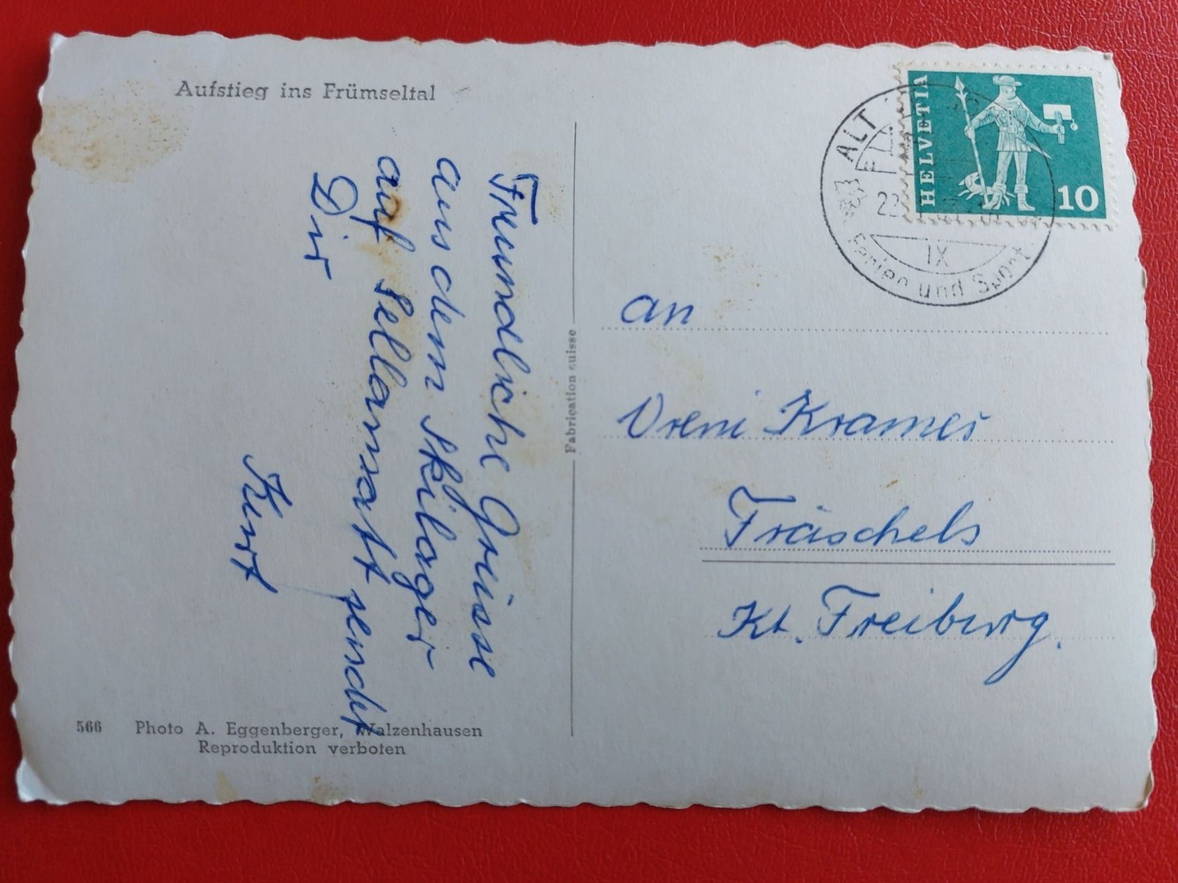 Cartoline postali: Aufstieg ins Frümseltal 1963 – Usato da St-Légier-Chiésaz venduto da Theo006 1