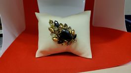Vintage Brosche mit Strasssteinen, Herbst Accessoire!